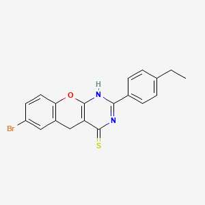 B2786178 7-Bromo-2-(4-ethylphenyl)-1,5-dihydrochromeno[2,3-d]pyrimidine-4-thione CAS No. 872197-75-6