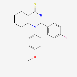 molecular formula C22H21FN2OS B2786180 1-(4-ethoxyphenyl)-2-(4-fluorophenyl)-5,6,7,8-tetrahydroquinazoline-4(1H)-thione CAS No. 330189-24-7