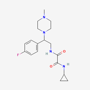 molecular formula C18H25FN4O2 B2786211 N1-cyclopropyl-N2-(2-(4-fluorophenyl)-2-(4-methylpiperazin-1-yl)ethyl)oxalamide CAS No. 903256-14-4