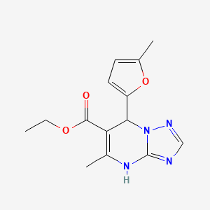 molecular formula C14H16N4O3 B2786301 Ethyl 5-methyl-7-(5-methylfuran-2-yl)-4,7-dihydro-[1,2,4]triazolo[1,5-a]pyrimidine-6-carboxylate CAS No. 537002-43-0