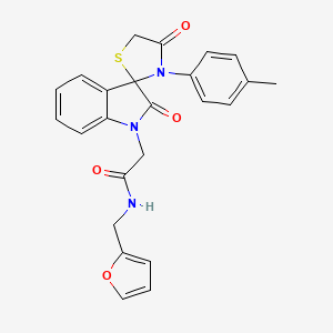 molecular formula C24H21N3O4S B2786302 N-[(furan-2-yl)methyl]-2-[3'-(4-methylphenyl)-2,4'-dioxo-1,2-dihydrospiro[indole-3,2'-[1,3]thiazolidine]-1-yl]acetamide CAS No. 894548-41-5