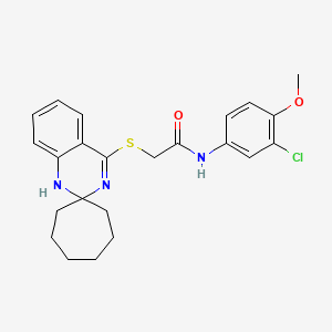 molecular formula C23H26ClN3O2S B2786323 N-(3-chloro-4-methoxyphenyl)-2-{1'H-spiro[cycloheptane-1,2'-quinazoline]sulfanyl}acetamide CAS No. 893788-05-1