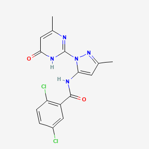 B2786364 2,5-dichloro-N-(3-methyl-1-(4-methyl-6-oxo-1,6-dihydropyrimidin-2-yl)-1H-pyrazol-5-yl)benzamide CAS No. 1019099-58-1