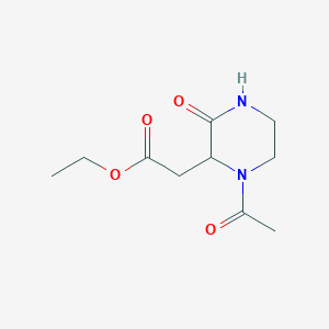 molecular formula C10H16N2O4 B027864 Ethyl (1-Acetyl-3-oxopiperazin-2-yl)acetate CAS No. 104143-60-4