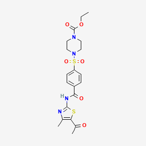 Ethyl 4-((4-((5-acetyl-4-methylthiazol-2-yl)carbamoyl)phenyl)sulfonyl)piperazine-1-carboxylate