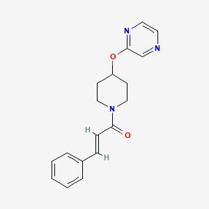 (E)-3-phenyl-1-(4-(pyrazin-2-yloxy)piperidin-1-yl)prop-2-en-1-one