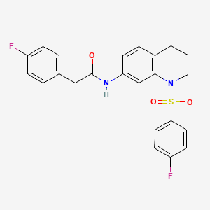 2-(4-fluorophenyl)-N-(1-((4-fluorophenyl)sulfonyl)-1,2,3,4-tetrahydroquinolin-7-yl)acetamide