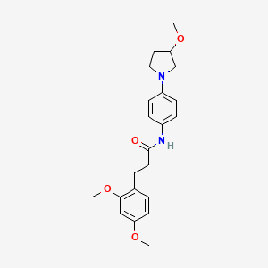 molecular formula C22H28N2O4 B2786482 3-(2,4-Dimethoxyphenyl)-N-[4-(3-methoxypyrrolidin-1-YL)phenyl]propanamide CAS No. 1797344-61-6