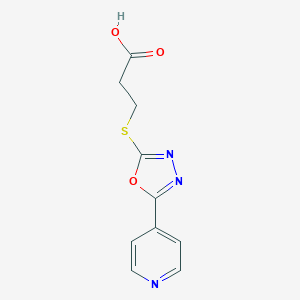 molecular formula C10H9N3O3S B278653 3-{[5-(4-Pyridinyl)-1,3,4-oxadiazol-2-YL]thio}propanoic acid CAS No. 604740-20-7
