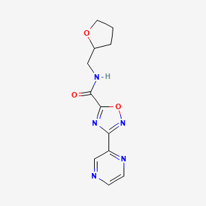 molecular formula C12H13N5O3 B2786553 N-[(oxolan-2-yl)methyl]-3-(pyrazin-2-yl)-1,2,4-oxadiazole-5-carboxamide CAS No. 1219914-56-3