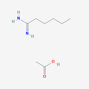 molecular formula C8H18N2O2 B2786576 Aceticacid,hexanimidamide CAS No. 1447663-71-9