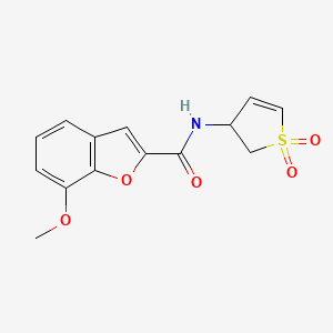 molecular formula C14H13NO5S B2786578 N-(1,1-dioxido-2,3-dihydrothiophen-3-yl)-7-methoxybenzofuran-2-carboxamide CAS No. 951960-47-7