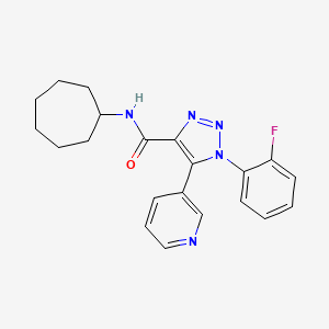 molecular formula C21H22FN5O B2786587 N-cycloheptyl-1-(2-fluorophenyl)-5-(pyridin-3-yl)-1H-1,2,3-triazole-4-carboxamide CAS No. 1251667-92-1