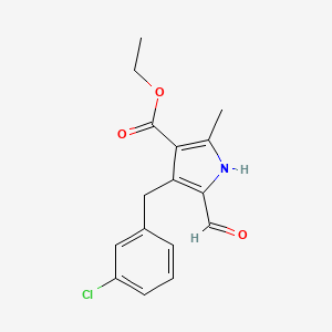 B2786602 ethyl 4-[(3-chlorophenyl)methyl]-5-formyl-2-methyl-1H-pyrrole-3-carboxylate CAS No. 851176-13-1