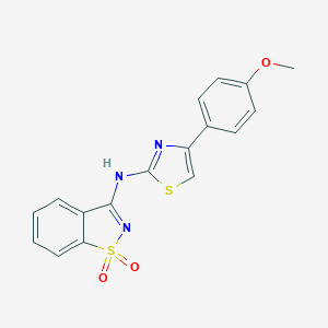 molecular formula C17H13N3O3S2 B278661 N-(1,1-dioxido-1,2-benzisothiazol-3-yl)-N-[4-(4-methoxyphenyl)-1,3-thiazol-2-yl]amine 