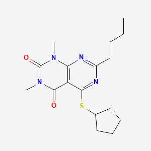 7-Butyl-5-cyclopentylsulfanyl-1,3-dimethylpyrimido[4,5-d]pyrimidine-2,4-dione