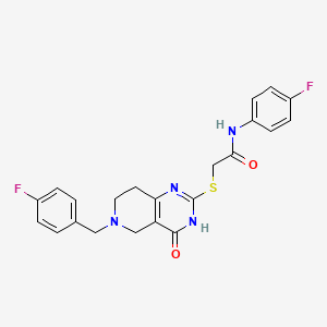 molecular formula C22H20F2N4O2S B2786742 N-(4-fluorophenyl)-2-({6-[(4-fluorophenyl)methyl]-4-oxo-3H,4H,5H,6H,7H,8H-pyrido[4,3-d]pyrimidin-2-yl}sulfanyl)acetamide CAS No. 866864-30-4