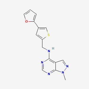 molecular formula C15H13N5OS B2786744 N-{[4-(furan-2-yl)thiophen-2-yl]methyl}-1-methyl-1H-pyrazolo[3,4-d]pyrimidin-4-amine CAS No. 2380192-09-4