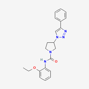 molecular formula C21H23N5O2 B2786757 N-(2-ethoxyphenyl)-3-(4-phenyl-1H-1,2,3-triazol-1-yl)pyrrolidine-1-carboxamide CAS No. 2198813-44-2