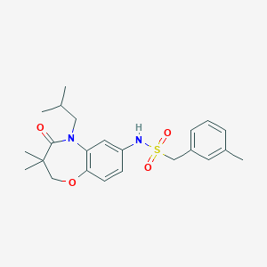 molecular formula C23H30N2O4S B2786758 N-(5-isobutyl-3,3-dimethyl-4-oxo-2,3,4,5-tetrahydrobenzo[b][1,4]oxazepin-7-yl)-1-(m-tolyl)methanesulfonamide CAS No. 922133-17-3
