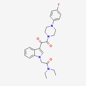 molecular formula C26H29FN4O3 B2786760 N,N-diethyl-2-(3-(2-(4-(4-fluorophenyl)piperazin-1-yl)-2-oxoacetyl)-1H-indol-1-yl)acetamide CAS No. 872843-70-4