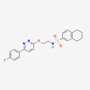 molecular formula C22H22FN3O3S B2786768 N-(2-((6-(4-fluorophenyl)pyridazin-3-yl)oxy)ethyl)-5,6,7,8-tetrahydronaphthalene-2-sulfonamide CAS No. 920402-80-8