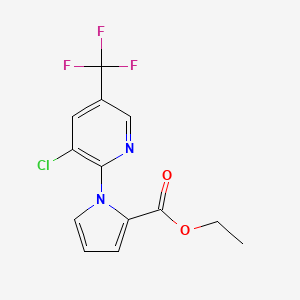molecular formula C13H10ClF3N2O2 B2786793 ethyl 1-[3-chloro-5-(trifluoromethyl)-2-pyridinyl]-1H-pyrrole-2-carboxylate CAS No. 321430-87-9
