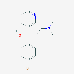 molecular formula C16H19BrN2O B027868 alpha-(4-Bromophenyl)-alpha-[2-(dimethylamino)ethyl]-3-pyridinemethanol CAS No. 41910-98-9