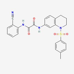 molecular formula C25H22N4O4S B2786804 N1-(2-cyanophenyl)-N2-(1-tosyl-1,2,3,4-tetrahydroquinolin-7-yl)oxalamide CAS No. 898413-96-2