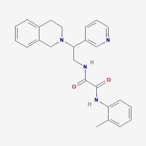 molecular formula C25H26N4O2 B2786806 N-(2-methylphenyl)-N'-[2-(pyridin-3-yl)-2-(1,2,3,4-tetrahydroisoquinolin-2-yl)ethyl]ethanediamide CAS No. 906159-06-6
