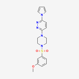 molecular formula C19H21N5O3S B2786808 3-[4-(3-methoxybenzenesulfonyl)piperazin-1-yl]-6-(1H-pyrrol-1-yl)pyridazine CAS No. 1421474-60-3