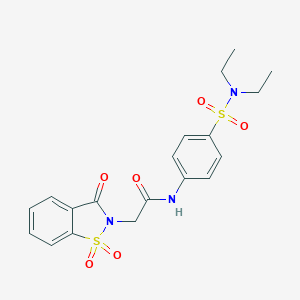 molecular formula C19H21N3O6S2 B278681 N-[4-(DIETHYLSULFAMOYL)PHENYL]-2-(1,1-DIOXIDO-3-OXO-1,2-BENZISOTHIAZOL-2(3H)-YL)ACETAMIDE 