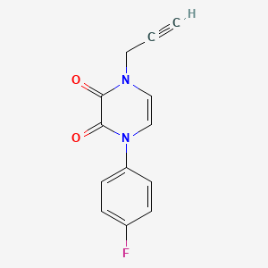 molecular formula C13H9FN2O2 B2786813 1-(4-Fluorophenyl)-4-prop-2-ynylpyrazine-2,3-dione CAS No. 2379987-05-8