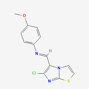 molecular formula C13H10ClN3OS B2786829 N-[(6-chloroimidazo[2,1-b][1,3]thiazol-5-yl)methylene]-4-methoxyaniline CAS No. 338976-73-1