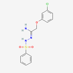 molecular formula C14H14ClN3O3S B2786833 N'-[2-(3-chlorophenoxy)ethanimidoyl]benzenesulfonohydrazide CAS No. 321430-88-0