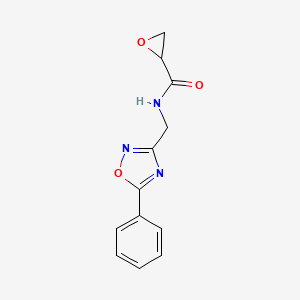 molecular formula C12H11N3O3 B2786843 N-[(5-Phenyl-1,2,4-oxadiazol-3-yl)methyl]oxirane-2-carboxamide CAS No. 2411304-66-8