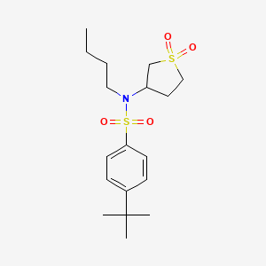 molecular formula C18H29NO4S2 B2786859 N-butyl-4-tert-butyl-N-(1,1-dioxo-1lambda6-thiolan-3-yl)benzene-1-sulfonamide CAS No. 874787-89-0