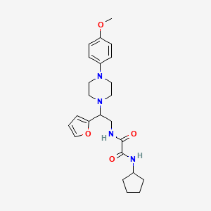 molecular formula C24H32N4O4 B2786862 N-cyclopentyl-N'-[2-(furan-2-yl)-2-[4-(4-methoxyphenyl)piperazin-1-yl]ethyl]ethanediamide CAS No. 877633-48-2