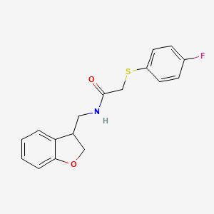 molecular formula C17H16FNO2S B2786874 N-[(2,3-dihydro-1-benzofuran-3-yl)methyl]-2-[(4-fluorophenyl)sulfanyl]acetamide CAS No. 2097884-16-5