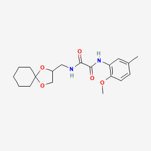 molecular formula C19H26N2O5 B2786922 N-({1,4-dioxaspiro[4.5]decan-2-yl}methyl)-N'-(2-methoxy-5-methylphenyl)ethanediamide CAS No. 900006-84-0