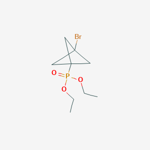 molecular formula C9H16BrO3P B2786926 diethyl {3-bromobicyclo[1.1.1]pentan-1-yl}phosphonate CAS No. 2580250-25-3