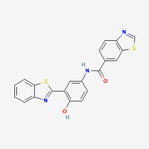 molecular formula C21H13N3O2S2 B2786941 N-[3-(1,3-benzothiazol-2-yl)-4-hydroxyphenyl]-1,3-benzothiazole-6-carboxamide CAS No. 681167-29-3