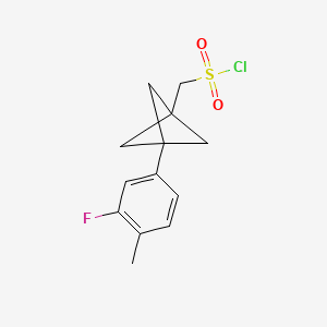 [3-(3-Fluoro-4-methylphenyl)-1-bicyclo[1.1.1]pentanyl]methanesulfonyl chloride