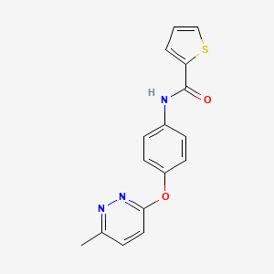 molecular formula C16H13N3O2S B2786954 N-(4-((6-methylpyridazin-3-yl)oxy)phenyl)thiophene-2-carboxamide CAS No. 1207024-63-2