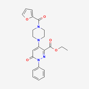 Ethyl 4-(4-(furan-2-carbonyl)piperazin-1-yl)-6-oxo-1-phenyl-1,6-dihydropyridazine-3-carboxylate