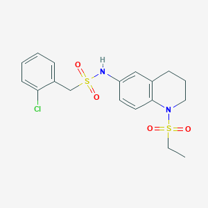 molecular formula C18H21ClN2O4S2 B2787006 1-(2-chlorophenyl)-N-(1-(ethylsulfonyl)-1,2,3,4-tetrahydroquinolin-6-yl)methanesulfonamide CAS No. 946297-37-6