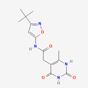 molecular formula C14H18N4O4 B2787009 N-(3-(tert-butyl)isoxazol-5-yl)-2-(6-methyl-2,4-dioxo-1,2,3,4-tetrahydropyrimidin-5-yl)acetamide CAS No. 1203317-49-0