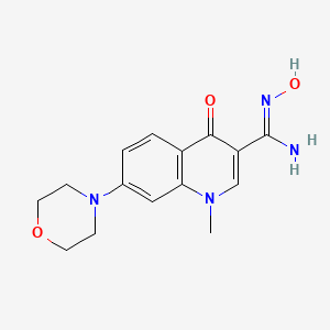 molecular formula C15H18N4O3 B2787021 N-Hydroxy-1-methyl-7-morpholin-4-yl-4-oxo-1,4-dihydro-quinoline-3-carboxamidine CAS No. 1564076-11-4