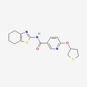 molecular formula C17H19N3O2S2 B2787069 N-(4,5,6,7-tetrahydro-1,3-benzothiazol-2-yl)-6-(thiolan-3-yloxy)pyridine-3-carboxamide CAS No. 2034237-13-1