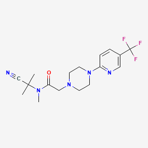 molecular formula C17H22F3N5O B2787081 N-(2-cyanopropan-2-yl)-N-methyl-2-[4-[5-(trifluoromethyl)pyridin-2-yl]piperazin-1-yl]acetamide CAS No. 1240755-29-6